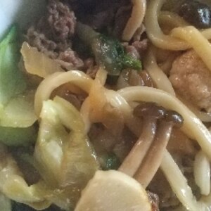 もやしとちんげん菜の肉うどん